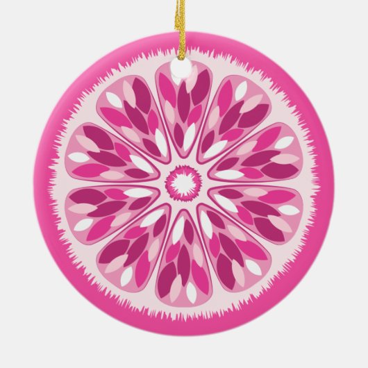 Citrus Slices Pink Lemon Keramisch Ornament (Achterkant)