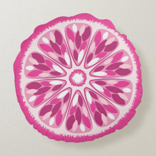 Citrus Slices Pink Lemon Rond Kussen
