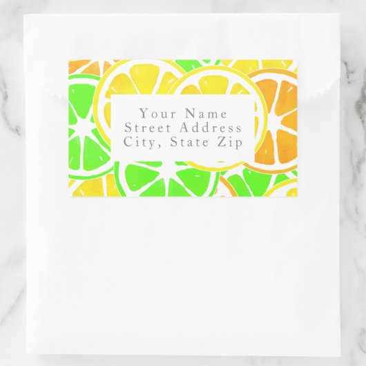 Citrus Slices Rechthoekige Sticker (Tas)