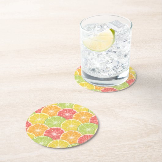 Citrus Slices Ronde Kartonnen Onderzetter (Insitu)