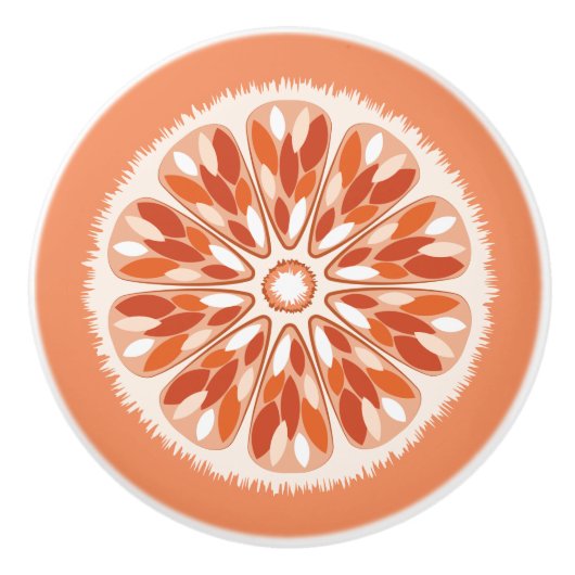 Citrus Slices Sinaasappel Keramische Knop (Voorkant)