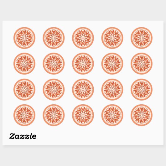 Citrus Slices Sinaasappel Ronde Sticker (Vel)