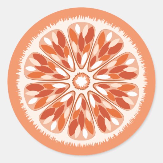 Citrus Slices Sinaasappel Ronde Sticker (Voorkant)