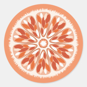 Citrus Slices Sinaasappel Ronde Sticker