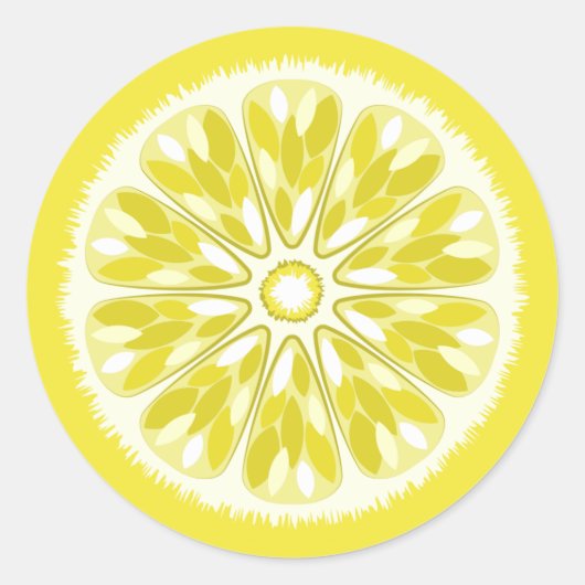 Citrus Slices Yellow Lemon Ronde Sticker (Voorkant)