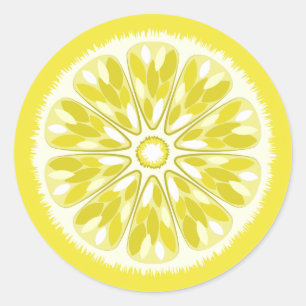 Citrus Slices Yellow Lemon Ronde Sticker