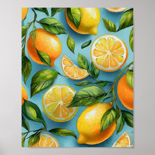 Citrus Smiles Lemon Art Print (Voorkant)
