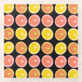 Citrus Snoep Lemon Fruit Patroon Glazen Onderzetter (Voorkant)