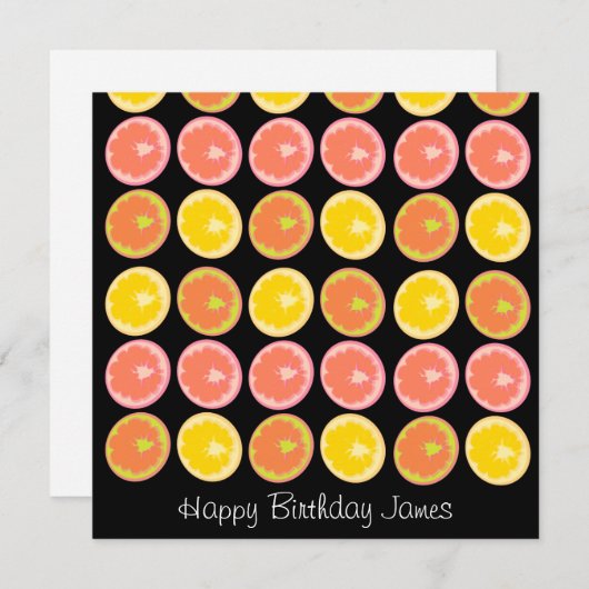 Citrus Snoep Lemon Fruit Pattern Birthday (Voorkant / Achterkant)