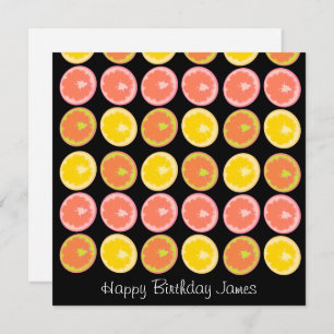 Citrus Snoep Lemon Fruit Pattern Birthday