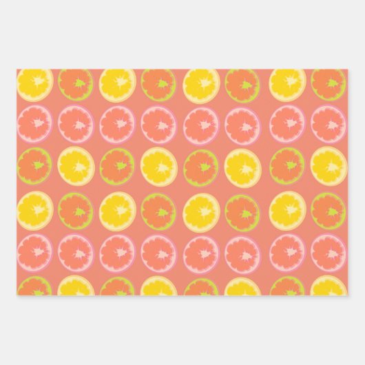 Citrus Snoep Lemon Fruit Pattern Birthday Inpakpapier Vel (Voorkant 3)