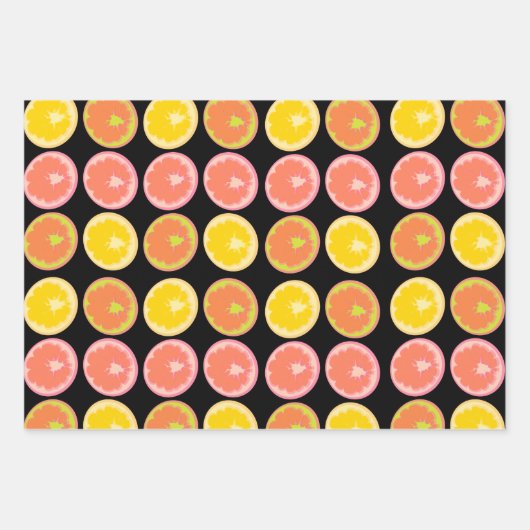 Citrus Snoep Lemon Fruit Pattern Birthday Inpakpapier Vel (Voorkant)
