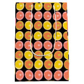 Citrus Snoep Lemon Fruit Pattern Birthday Medium Cadeauzakje (Achterkant)