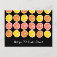 Citrus Snoep Lemon Fruit Pattern Black