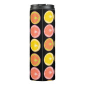 Citrus Snoep Lemon Pattern Black Thermosbeker (Achterkant)