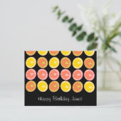 Citrus Snoepje Citroen Fruit Patroon Zwart Briefkaart (Staand voorkant)