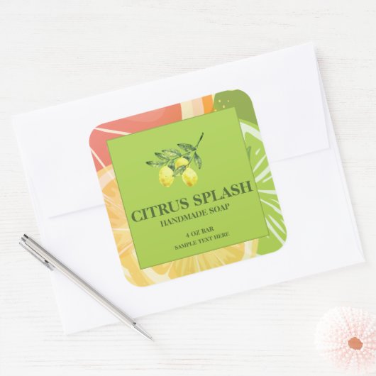 Citrus Soap Aangepast label Sticker (Envelop)