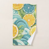 Citrus Spa Whimsical Waterverf Citroen & Limoen Bad Handdoek (Handdoek)