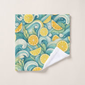 Citrus Spa Whimsical Waterverf Lemon & Limoen Bath Bad Handdoek (Wasdoekje)