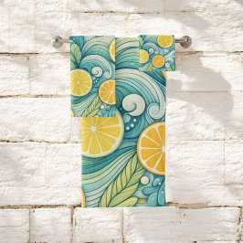 Citrus Spa Whimsical Waterverf Lemon & Limoen Bath Bad Handdoek