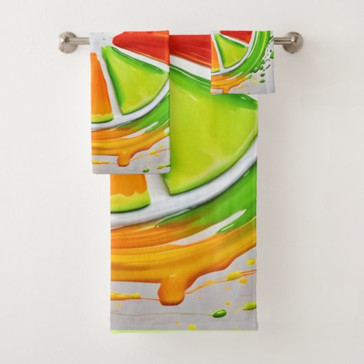 Citrus Splash Design Bad Handdoek (Insitu)