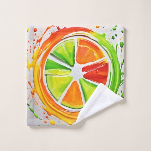 Citrus Splash Design Bad Handdoek (Wasdoekje)