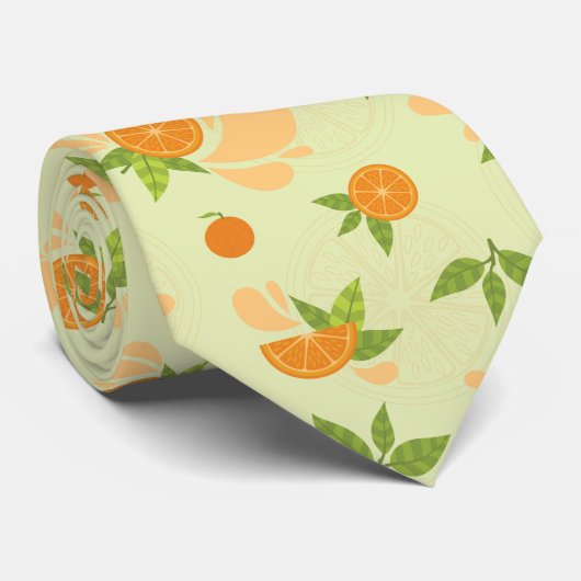 Citrus Splash Illustratie Stropdas (Opgerold)