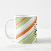 Citrus Splash Modern-Retro Stripes met monogram Koffiemok (Links)