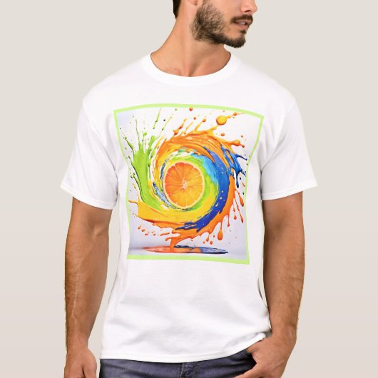 Citrus Splash van kleurontwerp T-shirt (Voorkant)