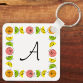 Citrus Square Monogram aluminium dubbelzijdig Sleutelhanger (Achterkant)