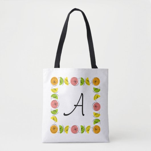 Citrus Square Monogram roze terug in het hele tas (Voorkant)