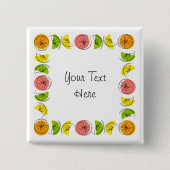 Citrus Square-tekstoets, vierkant Vierkante Button 5,1 Cm (Voorkant)