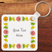 Citrus Square Text aluminium dubbelzijdig Sleutelhanger (Achterkant)