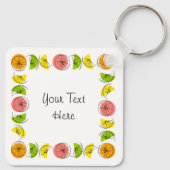 Citrus Square Text aluminium dubbelzijdig Sleutelhanger (Achterkant)