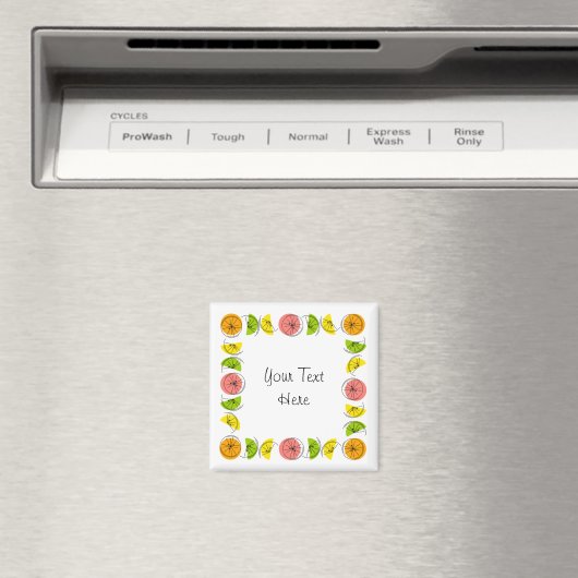 Citrus Square Text magnet vierkant (Insitu (Vaatwasser))