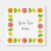 Citrus Square Text magnet vierkant (Voorkant)