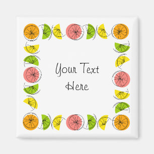 Citrus Square Text magnet vierkant