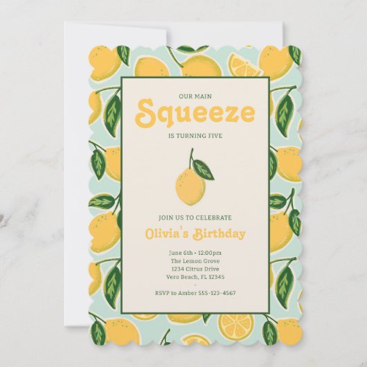 Citrus Squeeze Summer Birthday Uitnodigen Kaart (Voorkant)