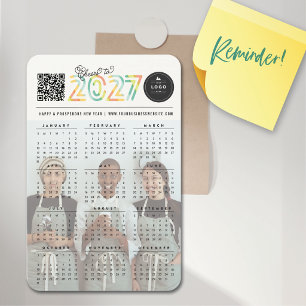 Citrus Strepen Cheers 2027 Kalender Nieuwjaarsfoto Magneet