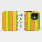 Citrus Stripe Classic Name iPhone case (Achterkant (horizontaal))