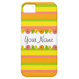 Citrus Stripe Classic Name iPhone case