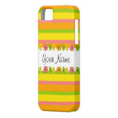 Citrus Stripe Classic Name iPhone case (Achterkant Links)