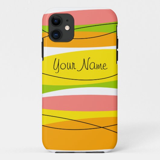 Citrus Stripe 'Naam' iPhone hoesje (Achterkant)