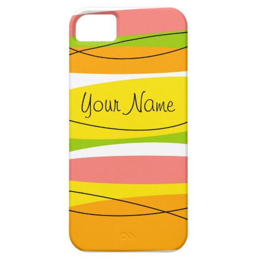 Citrus Stripe 'Naam' iPhone hoesje (Achterkant)