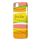 Citrus Stripe 'Naam' iPhone hoesje (Achterkant Links)