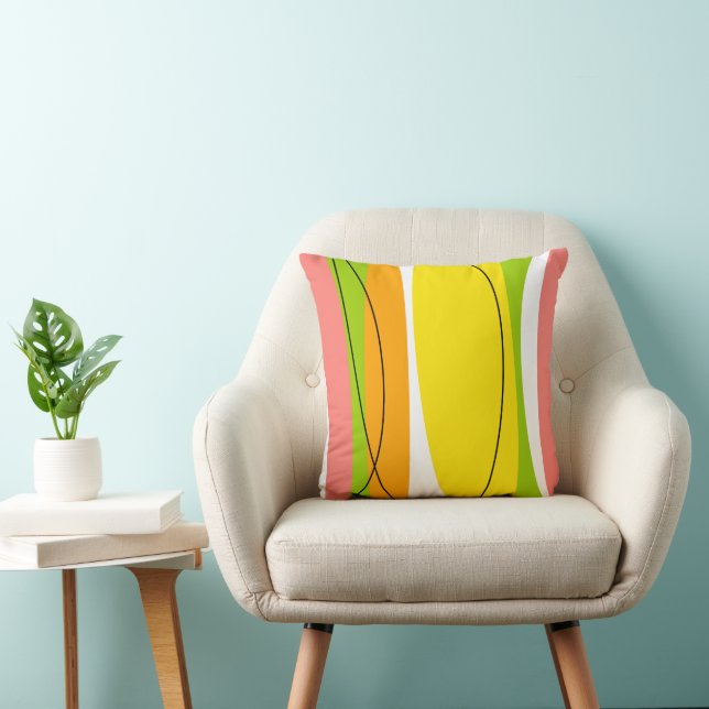 Citrus Stripe roze achterzijde Kussen (Stoel)