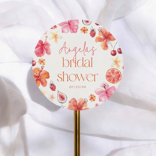 Citrus Summer Bruiloftsfeest Ronde Sticker