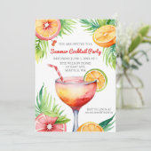 Citrus Summer Cocktail Party Kaart (Staand voorkant)