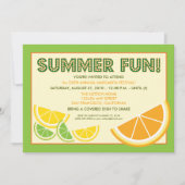 Citrus Summer Fun Cookout Uitnodiging (groen) (Voorkant)
