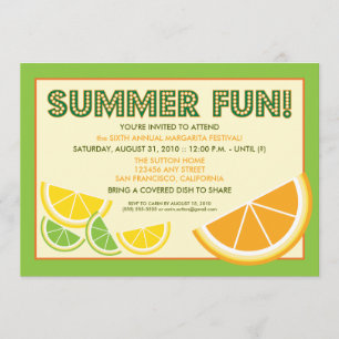 Citrus Summer Fun Cookout Uitnodiging (groen)